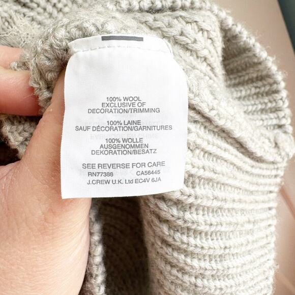 J. Crew Collection Crewneck 100% Wool Lace Detail Sweater Cozy Chic Gray Size M - Picture 7 of 13